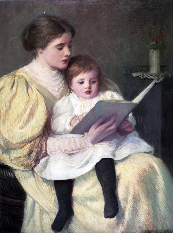  Frederick Warren Freer Mother and Child Reading - Canvas Art Print