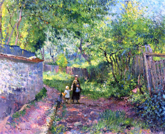  Victor Vignon Mother and Child taking a Walk - Canvas Art Print