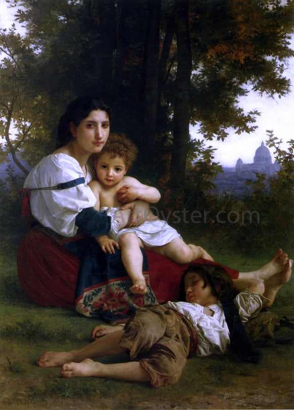  William Adolphe Bouguereau Mother and Children - Canvas Art Print