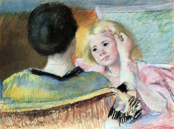  Mary Cassatt Mother Combing Sara's Hair (no.2) - Canvas Art Print
