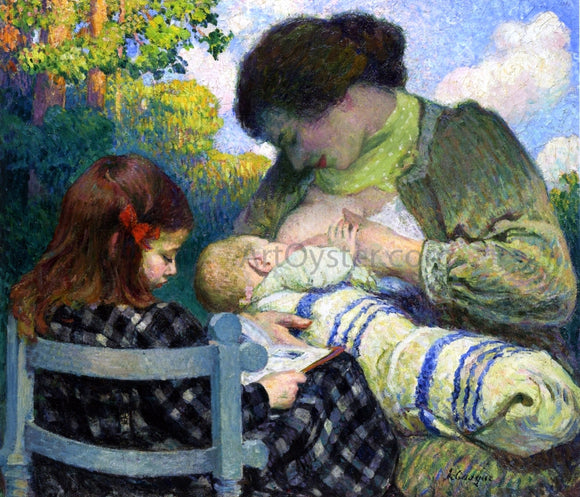  Henri Lebasque Motherhood, Madame Lebasque and Her Children - Canvas Art Print