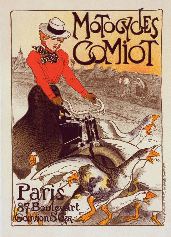  Theophile Alexandre Steinlen Motocycles Comiot - Canvas Art Print