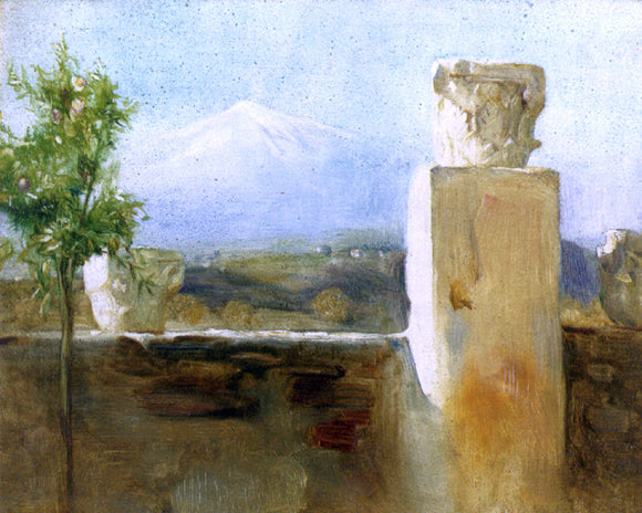  Arthur Hacker Mount Etna From Taormina - Canvas Art Print