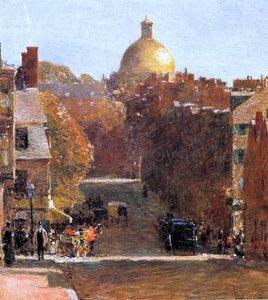  Frederick Childe Hassam Mount Vernon Street, Boston - Canvas Art Print