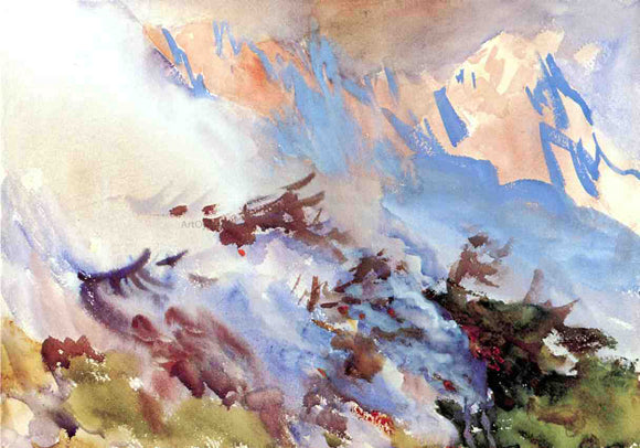 John Singer Sargent Mountain Fire - Canvas Art Print