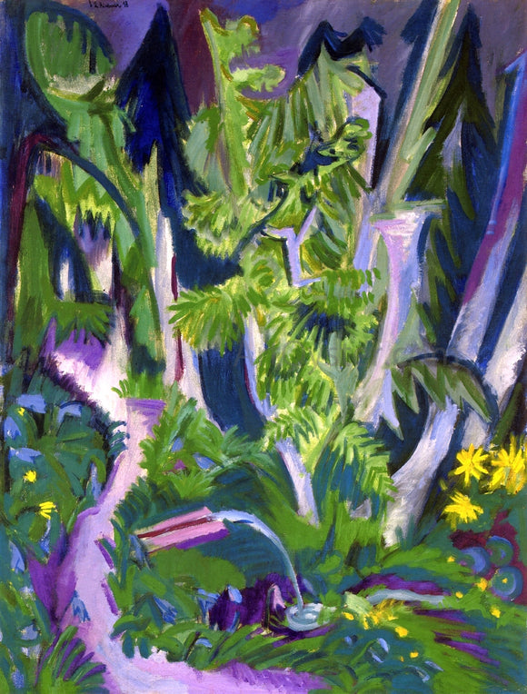  Ernst Ludwig Kirchner Mountain Forest - Canvas Art Print