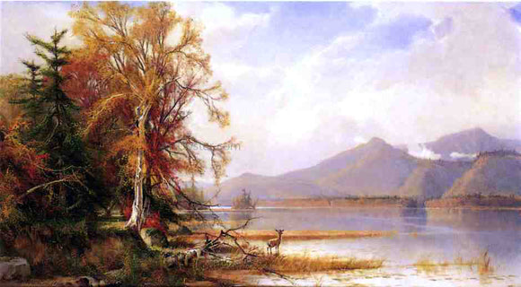  Henry A Ferguson Mountain Lake in Autumn - Canvas Art Print
