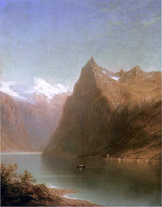  John W Casilear Mountain Lake Scene - Canvas Art Print