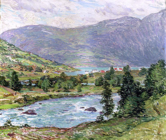  Willard Leroy Metcalf Mountain Lakes, Olden, Norwas - Canvas Art Print