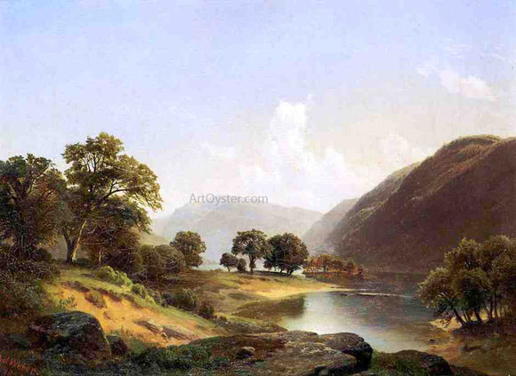  Paul Weber Mountain Landscape with River, Near Philadelphia - Canvas Art Print