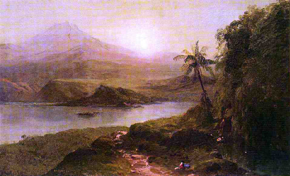  Frederic Edwin Church Mountain Landscape with River, Near Philadelphia - Canvas Art Print