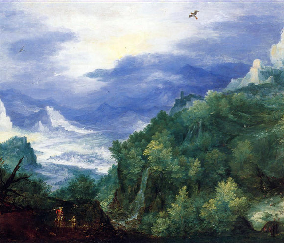  The Elder Jan Bruegel Mountain Landscape with View of a River Valley - Canvas Art Print