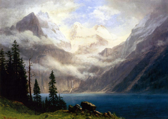  Albert Bierstadt Mountain Scene - Canvas Art Print