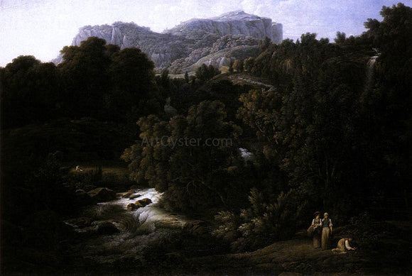  Joseph Anton Koch Mountain Scene - Canvas Art Print