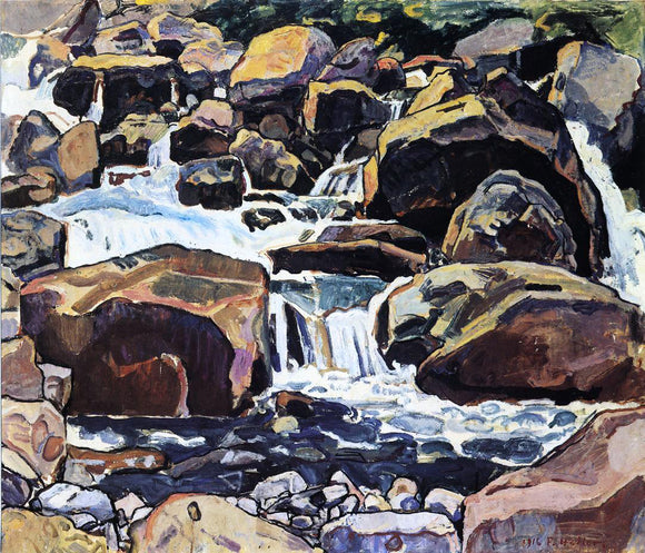  Ferdinand Hodler Mountain Stream at Champery - Canvas Art Print