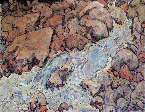  Egon Schiele Mountain Torrent - Canvas Art Print