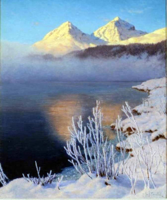  Ivan Fedorovich Choultse Mountainous Lake Scene - Canvas Art Print