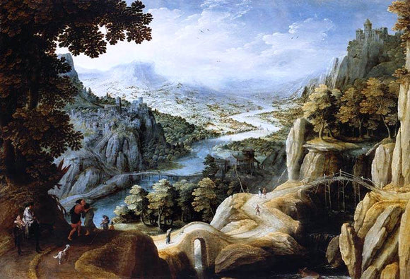  Tobias Verhaecht Mountainous River Landscape - Canvas Art Print