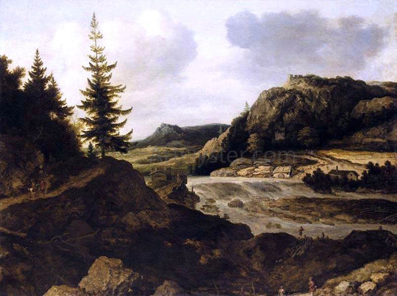  Allaert Van Everdingen Mountainous River Landscape - Canvas Art Print