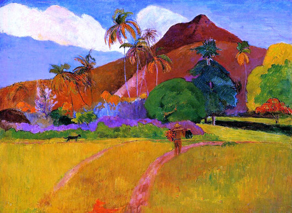  Paul Gauguin Mountains in Tahiti - Canvas Art Print