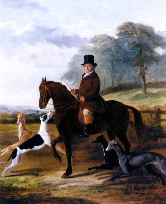  William Henry Knight Mr. Gilpin On His Favorite Hack With Greyhounds - Canvas Art Print