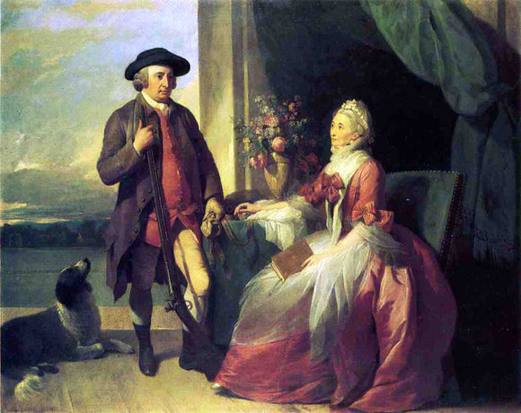  Benjamin West Mr. Robert Grafton and Mrs. Mary Partridge Wells Grafton - Canvas Art Print