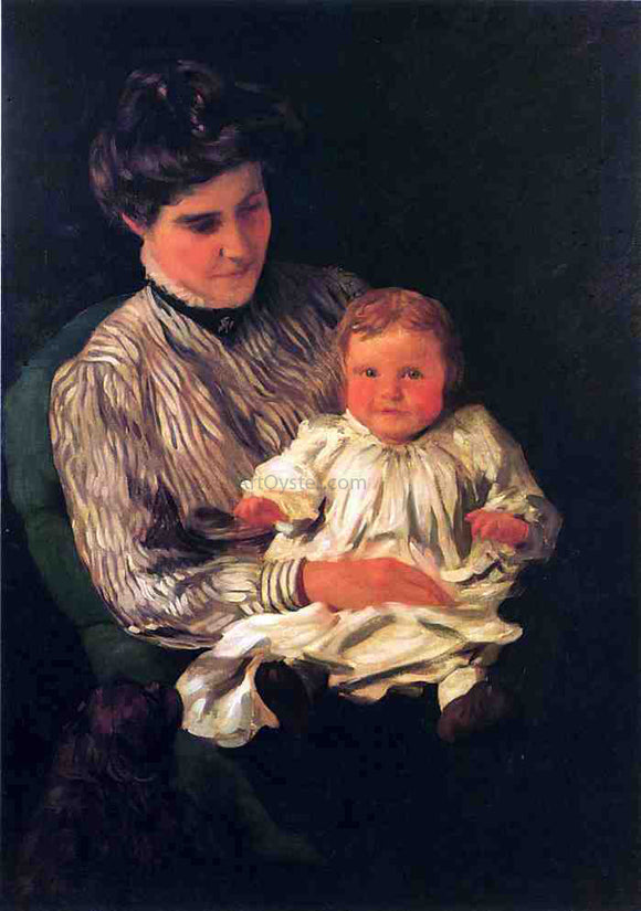  Thomas Pollock Anschutz Mrs. Anshutz and Her Son Edward - Canvas Art Print