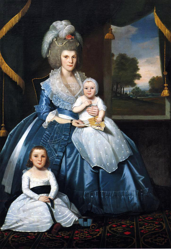  Ralph Earl Mrs. Benjamin Tallmadge and Son Henry Floyd and Daughter Maria Jones - Canvas Art Print