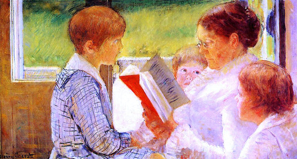  Mary Cassatt Mrs Cassatt Reading to Her Grandchildren - Canvas Art Print