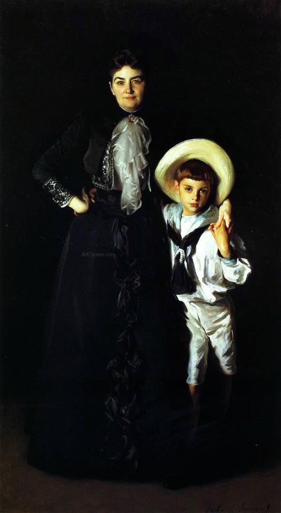  John Singer Sargent Mrs. Edward Davis and her Son, Livingston - Canvas Art Print