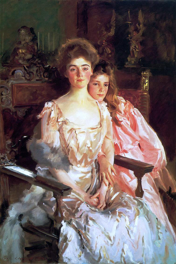  John Singer Sargent Mrs. Fiske Warren and Her Daughter Rachel - Canvas Art Print