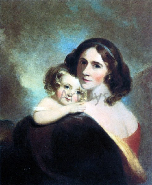  Thomas Sully Mrs Fitzgerald and her Daughter Matilda - Canvas Art Print