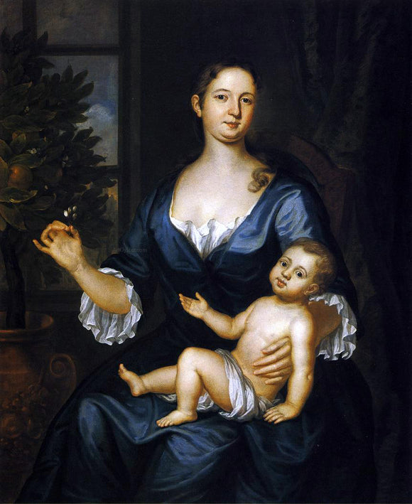  John Smibert Mrs. Francis Brinley and Son Francis - Canvas Art Print