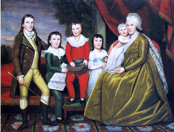  Ralph Earl Mrs. Noah Smith and Her Children - Canvas Art Print