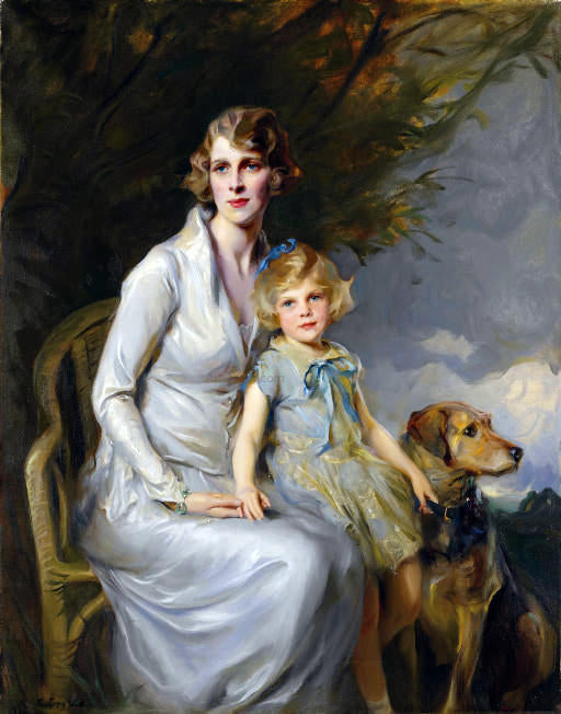  Philip Alexius De Laszlo Mrs Paul Bridgeman and her daughter, Jeannine Bridgeman - Canvas Art Print