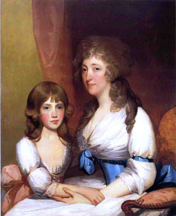  Gilbert Stuart Mrs. Samuel Dick and Daughter Charlotte Anna - Canvas Art Print
