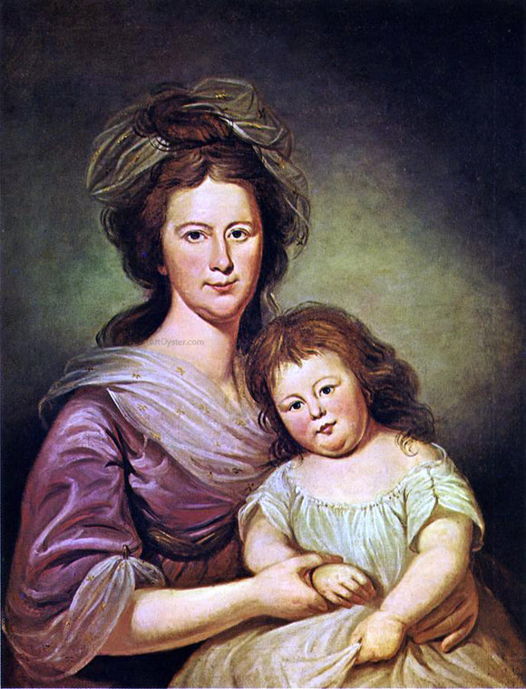  Charles Willson Peale Mrs. Thomas Leiper and Her Daughter, Helen Hamilton Leiper - Canvas Art Print