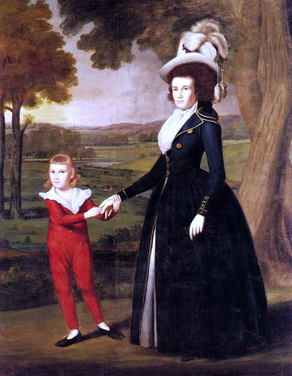  Ralph Earl Mrs. William Moseley and Her Son Charles - Canvas Art Print