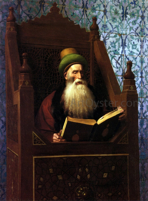  Jean-Leon Gerome Mufti Reading in His Prayer Stool - Canvas Art Print