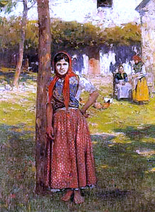  Alberto Pla Y Rubio Mujer en el Campo - Canvas Art Print