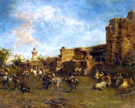  Eugene Fromentin Muleteers Stopped, Algiers - Canvas Art Print