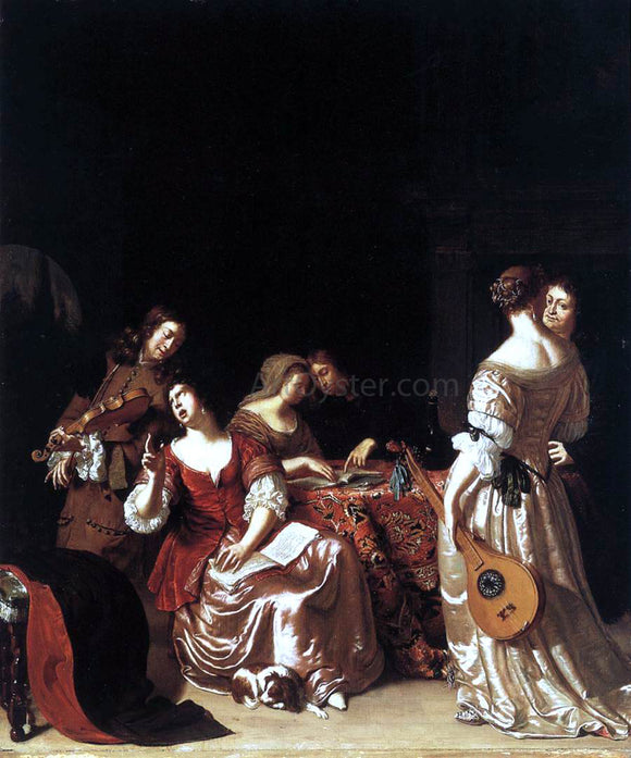  The Elder Frans Van  Mieris Musical Company - Canvas Art Print