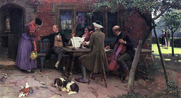  Leghe Suthers Musicians Outside an Inn - Canvas Art Print