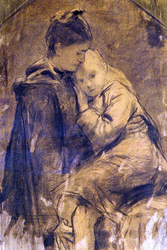  Albert Anker Mutter Und Kind - Canvas Art Print