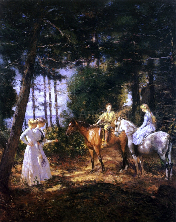  Edmund Tarbell My Children in the Woods - Canvas Art Print