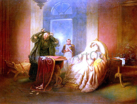  Josef Franz Danhauser Napoleon Et Josephine Avec La Cartomancienne - Canvas Art Print