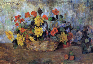  Paul Gauguin Nasturtiums and Dahlias in a Basket - Canvas Art Print