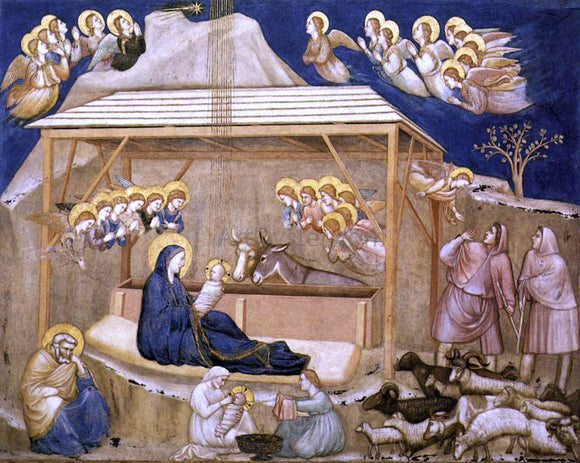  Giotto Di Bondone Nativity (North transept, Lower Church, San Francesco, Assisi) - Canvas Art Print