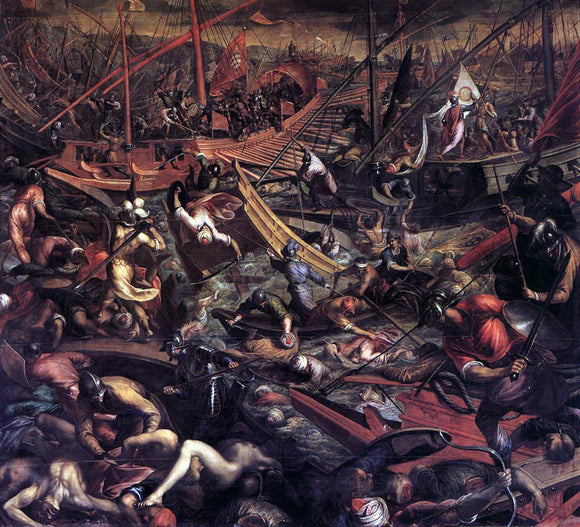 Sante Peranda Naval Victory of the Venetians at Jaffa - Canvas Art Print