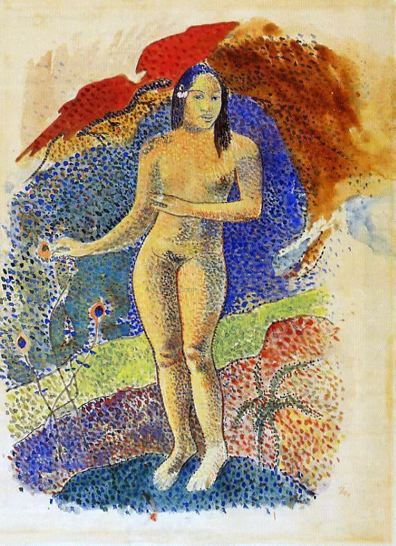  Paul Gauguin Nave nave feuna, L'Eve Tahitienne (also known as Beautiful Land, Tahitian Eve) - Canvas Art Print